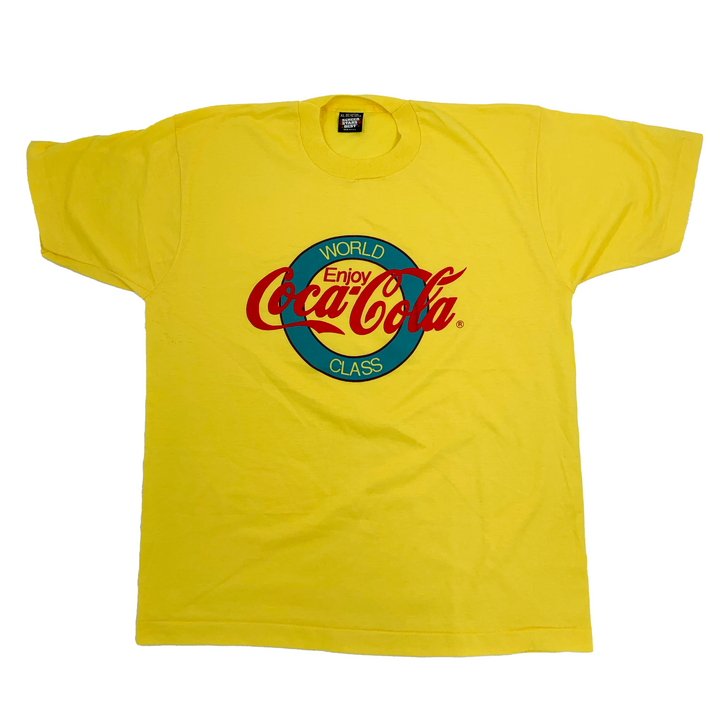 Vintage Enjoy Coca-Cola World Class Yellow t-shirt