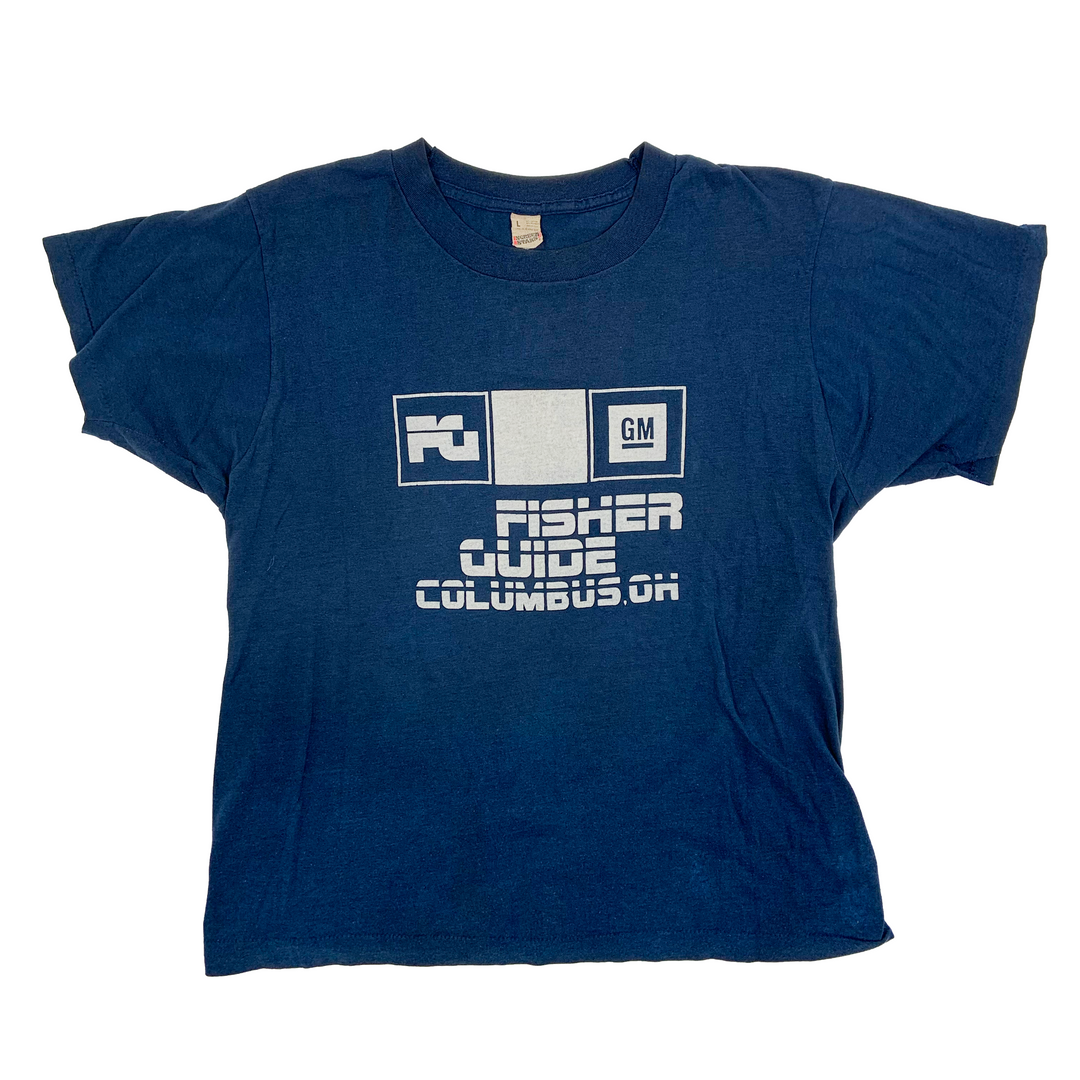 Vintage GM Fisher Guide Columbus OH blue t-shirt