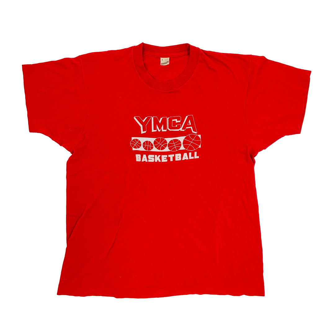 Vintage YMCA Basketball #2 red t-shirt